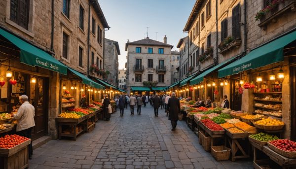 Explorer le vieux marché pittoresque de la cité